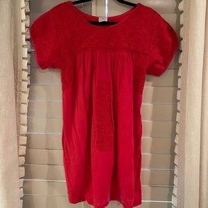 J. MARIE RED EMBROIDERY DRESS Large